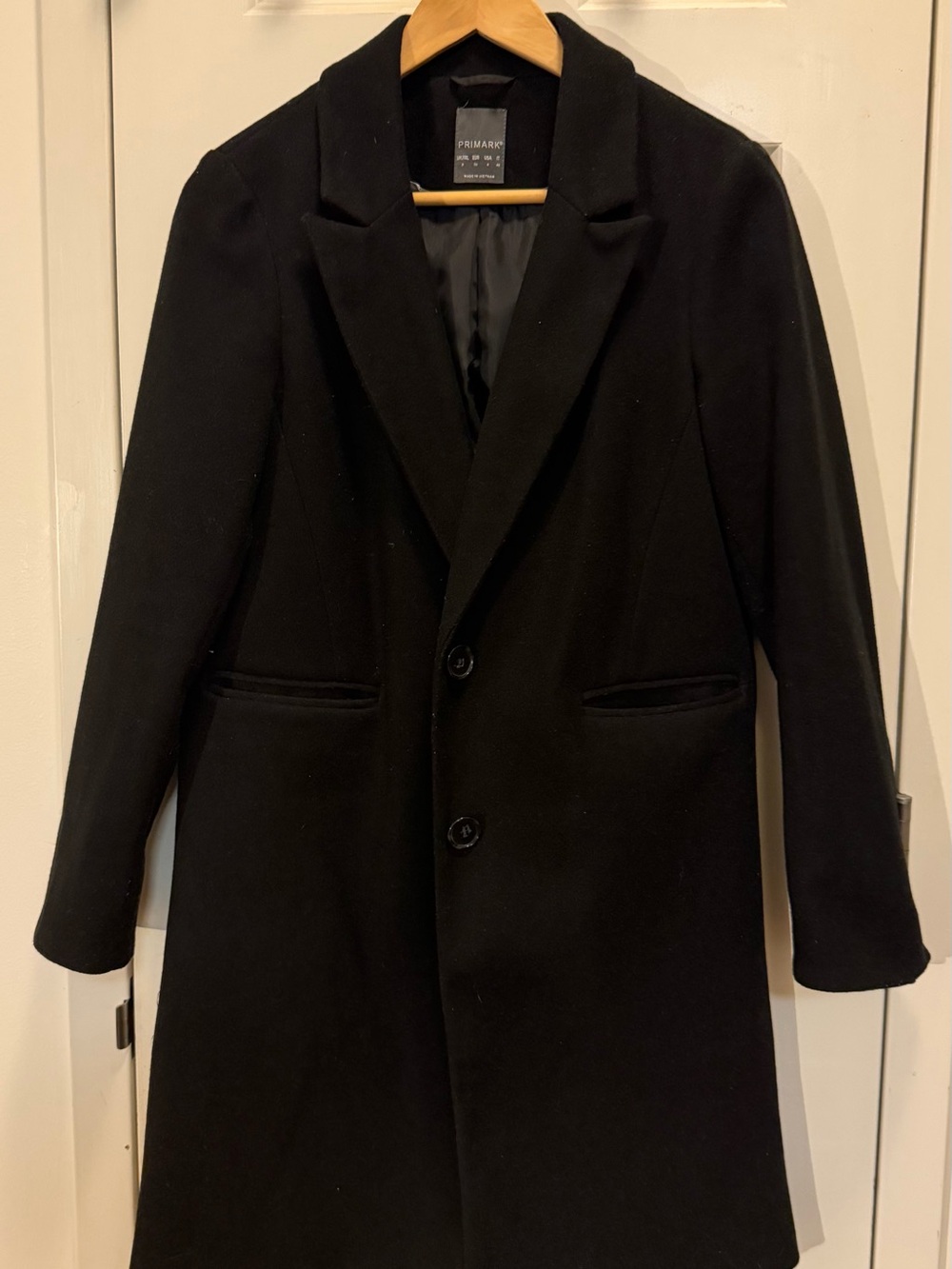 Primark Black Women's Single-Breasted Pea Coat